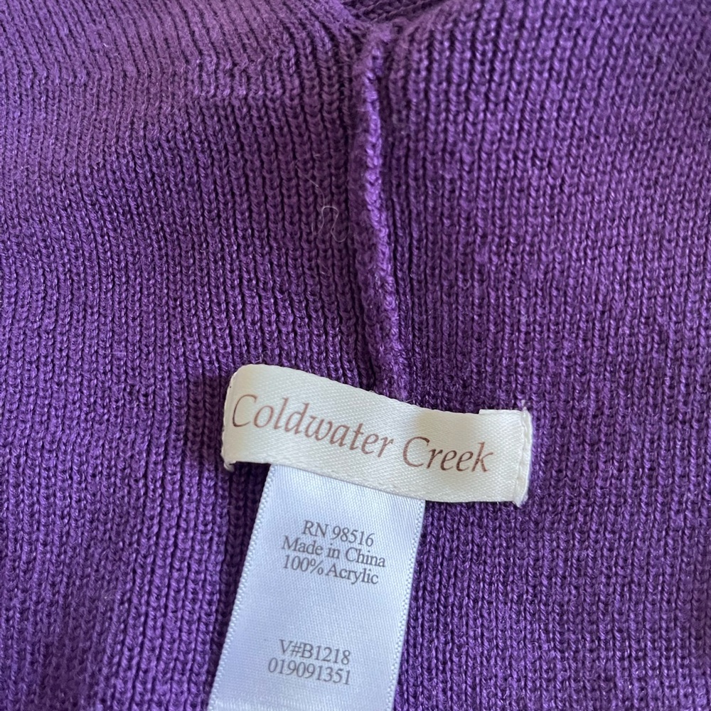 Coldwater Creek Purple Open Shawl Poncho Sweater - Picture 3 of 3